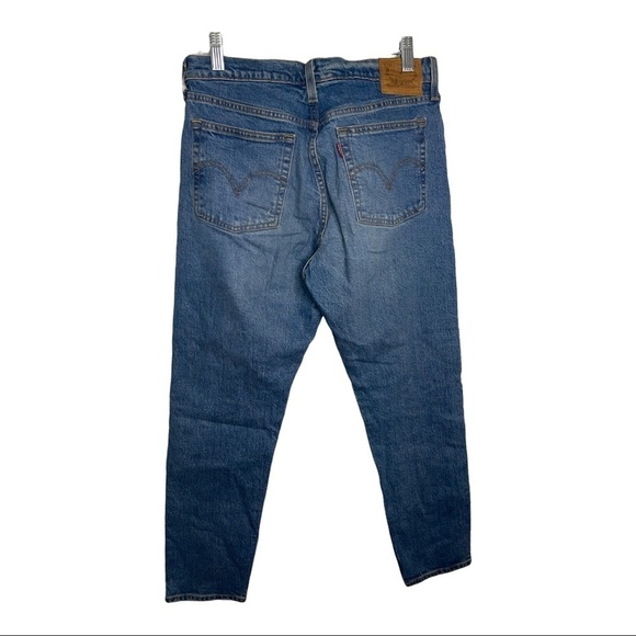 LEVI’S Wedgie High Rise Straight Leg Rigid Denim Jeans Premium Blue 28 - Picture 9 of 12